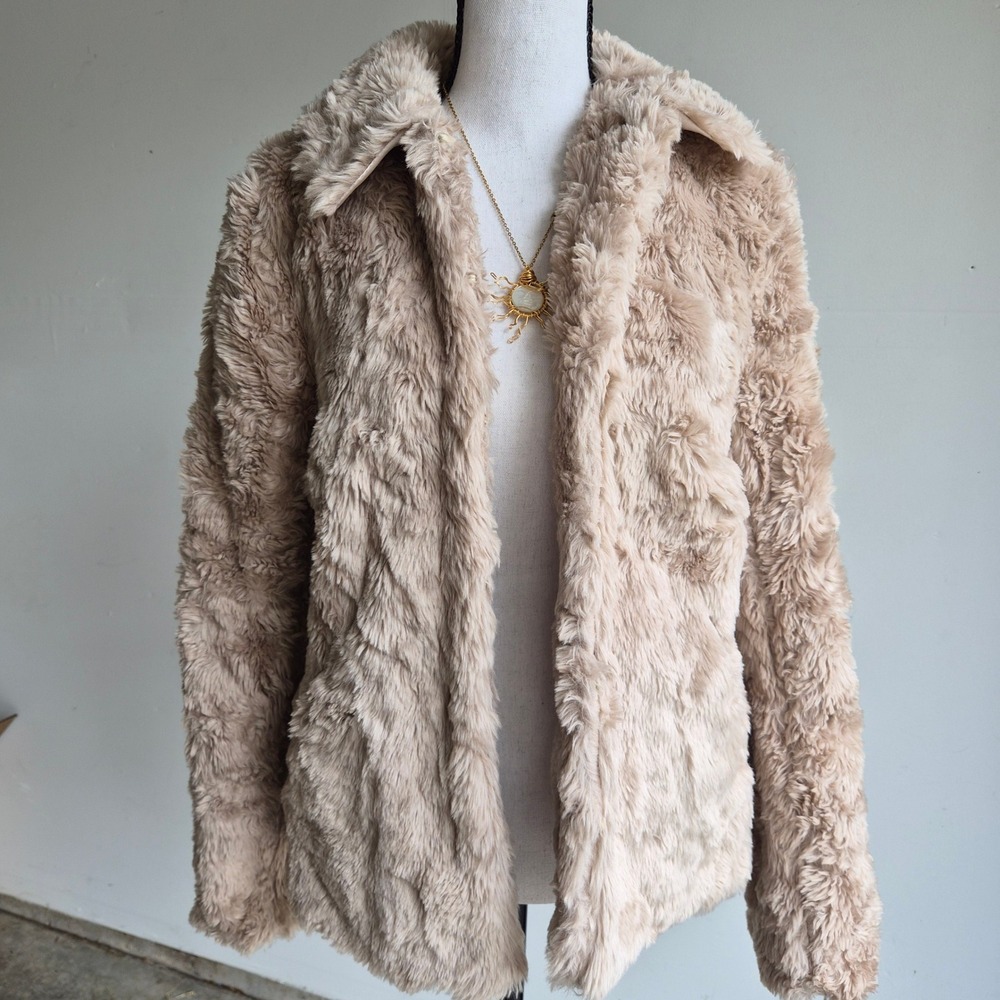 Divided Y2K Faux Fur Jacket Womens 6 Indie Sleaze Streetwear Glam 70s Mob Wife